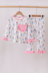 Pink bow nutcracker pants set
