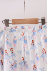 Pink bow nutcracker pants set