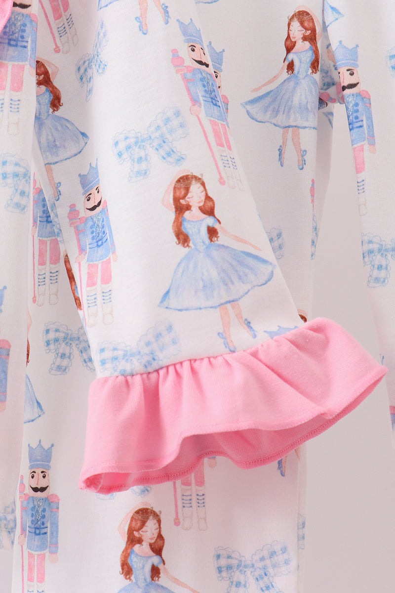 Pink bow nutcracker pants set
