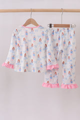 Pink bow nutcracker pants set