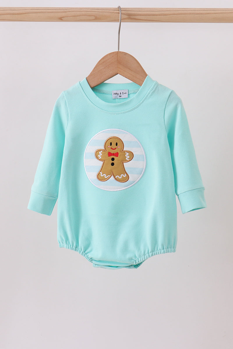 Blue gingerbread applique bubble