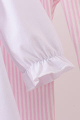 Pink christmas tree embroidery pants set