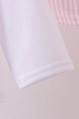 Pink christmas tree embroidery skorts set