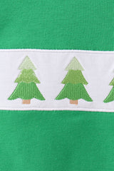 Forest Christmas tree embroidery top