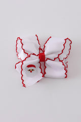 Santa embroidery hair bow