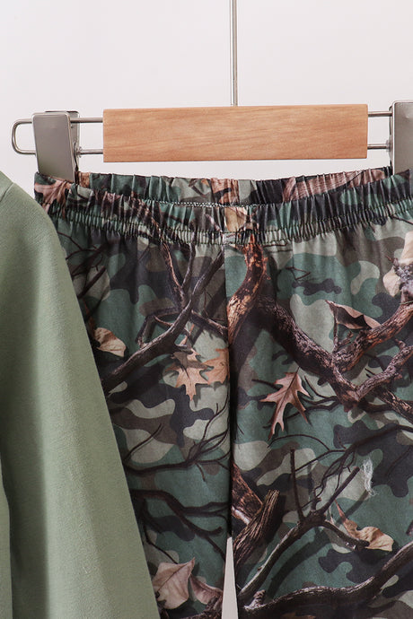 Camouflage dog hunting applique pants set