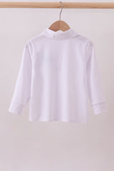 Blue heart french knot button down top