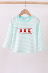 Blue bear embroidery top