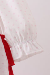 White puppy embroidery ruffle bubble