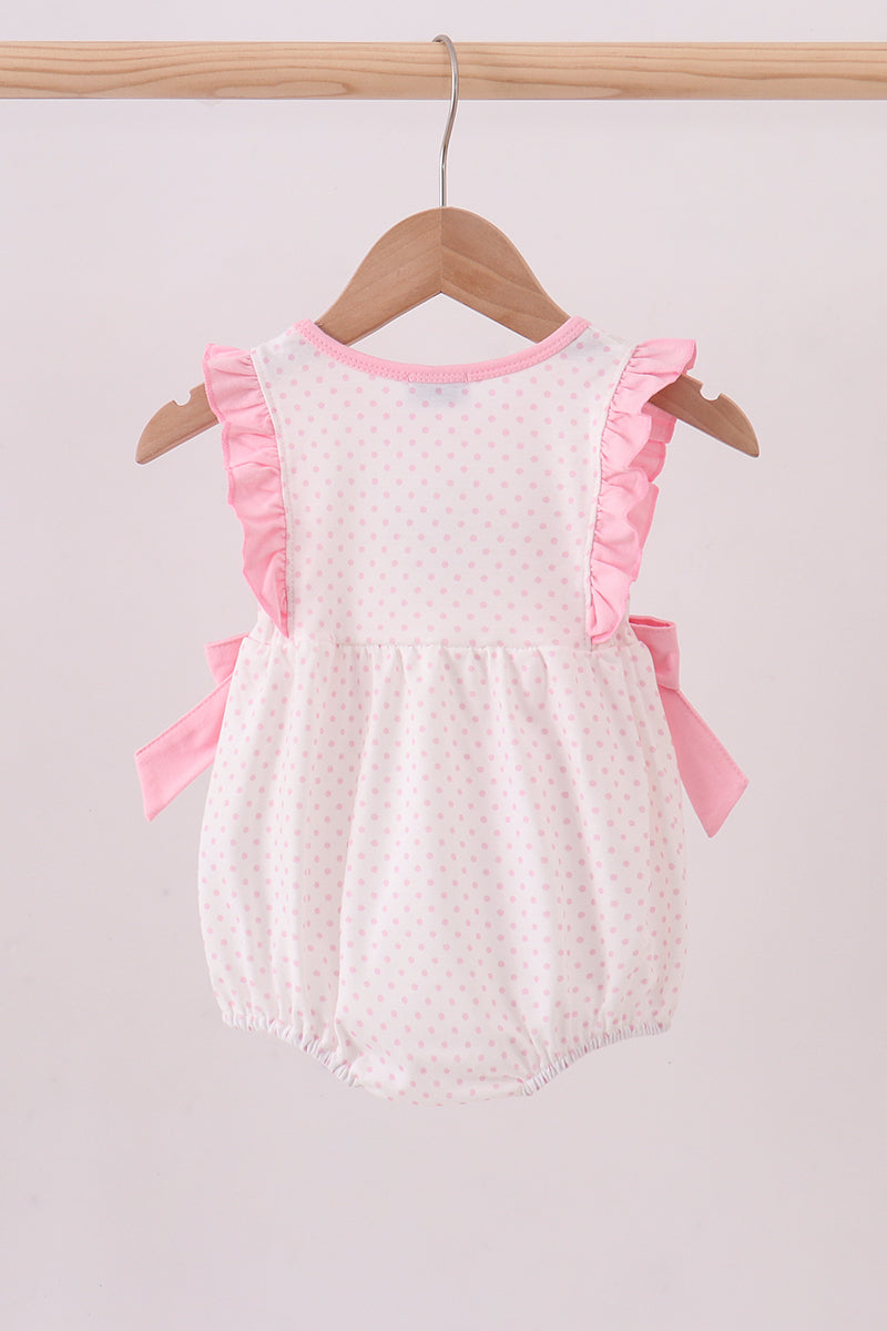 Pink alpaca embroidery ruffle bubble