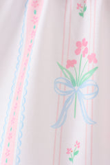 Blue floral I love MAMA smocked ruffle bloomer set