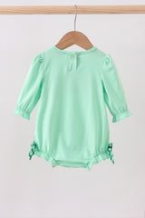 Green embroidery ruffle bubble