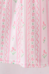 Pink floral bow smocked dress