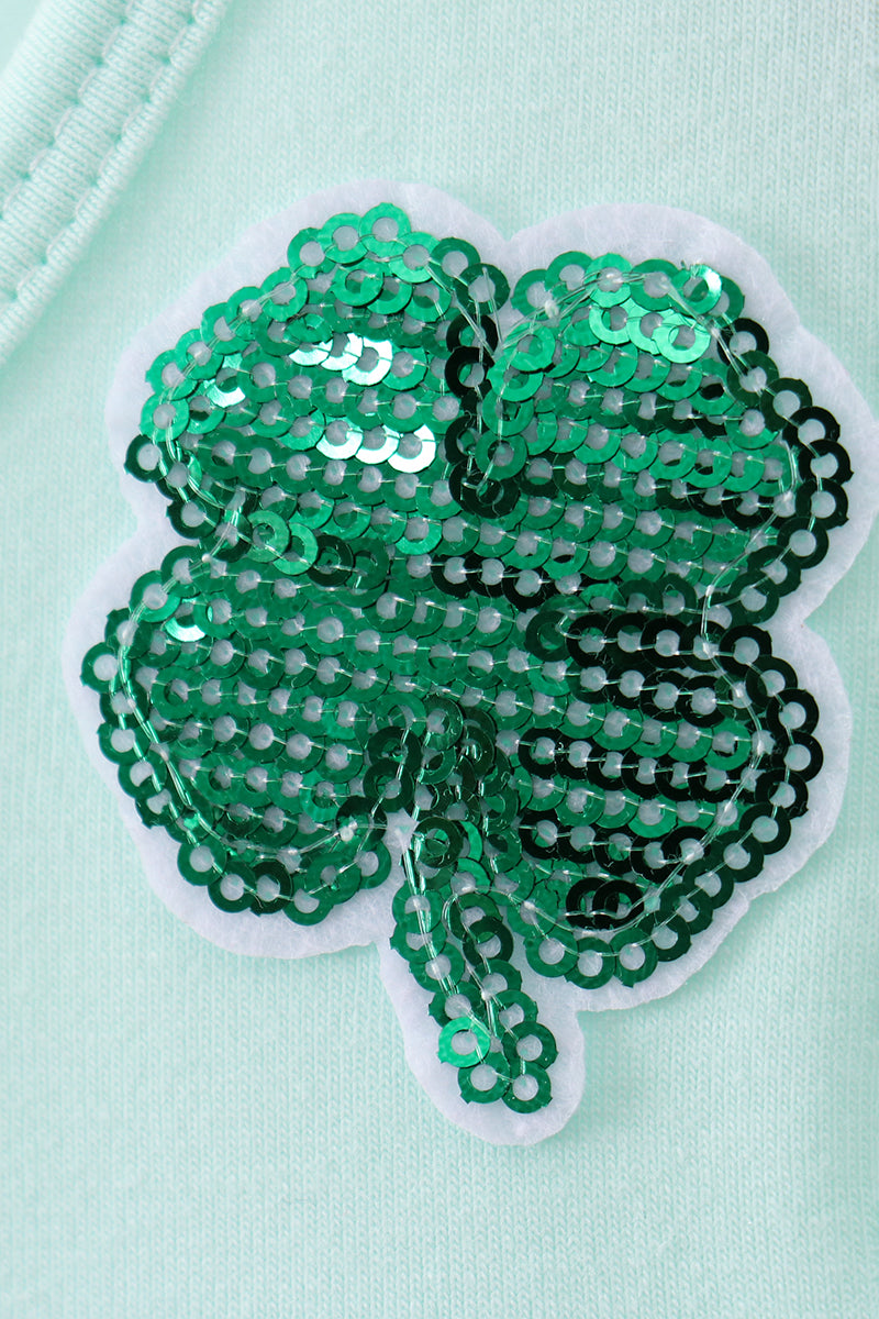 Mint clover sequin ruffle tiered dress