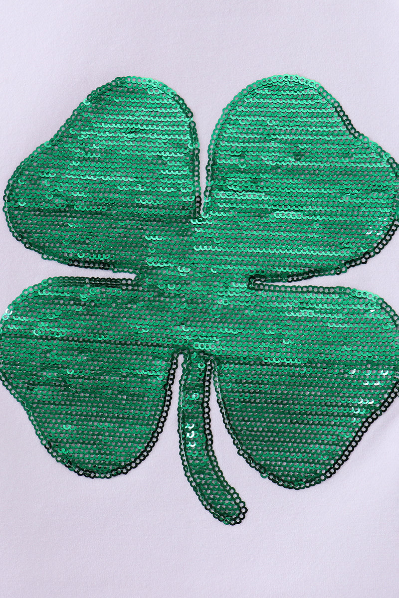 Pink clover glitter top