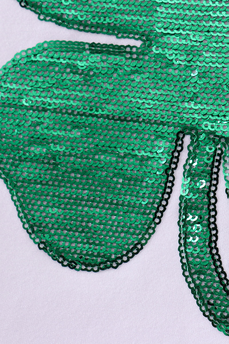 Pink clover glitter top