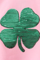 Pink clover glitter mom&me top