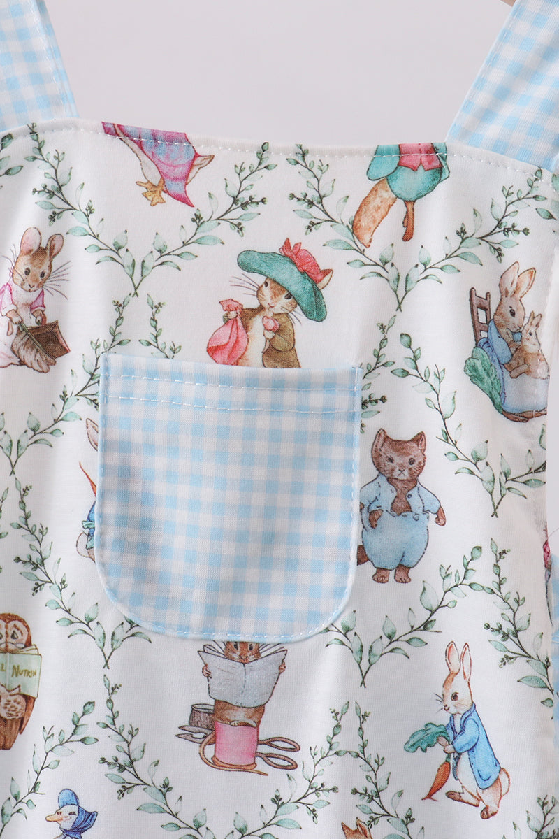 Blue bunny print bubble