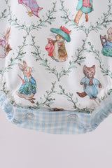 Blue bunny print bubble
