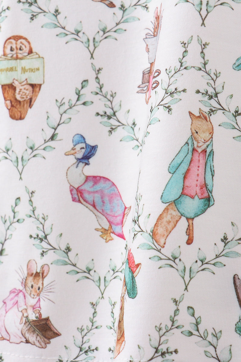 Blue bunny print set