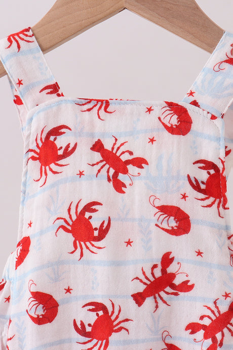 Lobster print muslin ruffle bubble