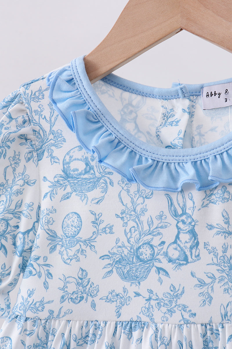 Blue bunny egg ruffle dress