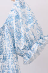 Blue bunny egg smocked women dress