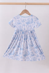 Blue bunny egg bamboo dress