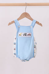 Blue car embroidery bubble