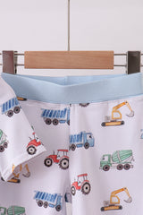 Blue car print bamboo pajama set