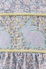 Floral bunny smocked dress