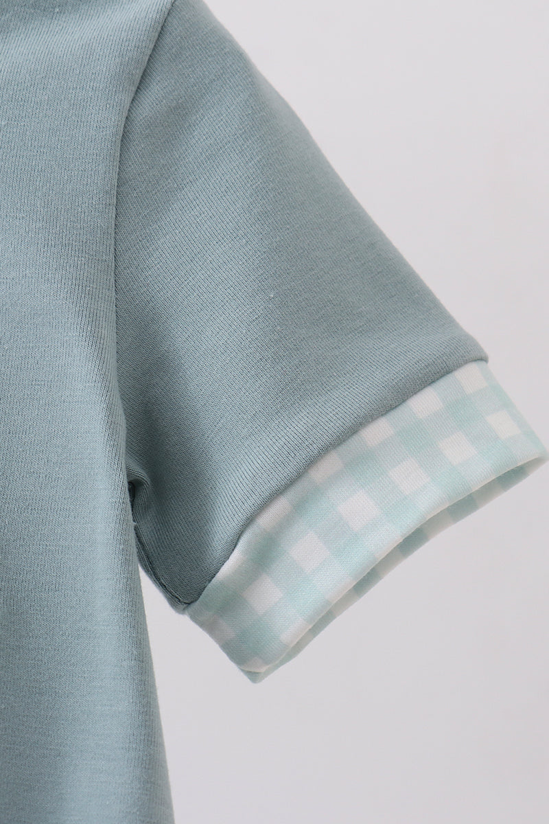 Blue bunny embroidery bubble