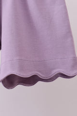 Purple bunny applique ruffle shorts set