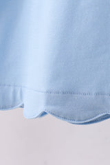 Blue bunny applique ruffle dress