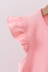 Pink bunny applique ruffle dress