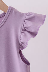 Purple bunny applique ruffle dress