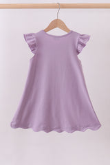 Purple bunny applique ruffle dress