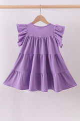 Lavender cross sequin tiered dress