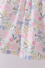 Purple floral smocked ruffle bloomer set