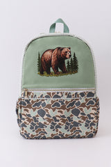 Camouflage bear print backpack
