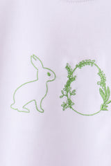 Bunny embroidery gingham shorts set