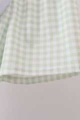 Bunny embroidery gingham shorts set
