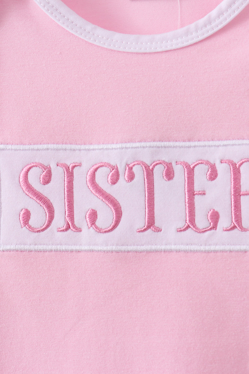 Pink sister embroidery gown