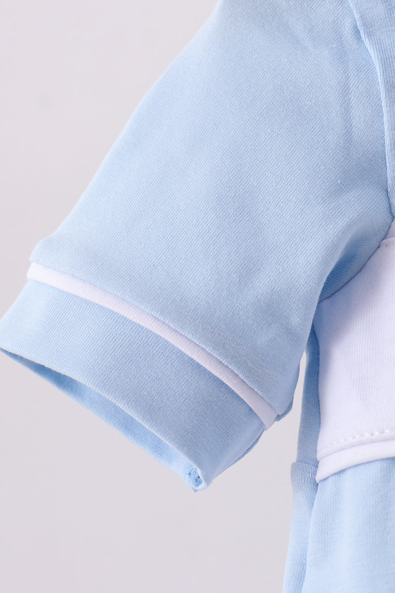 Blue litter brother embroidery bubble