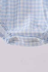 Blue little brother smocked bubble