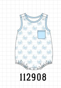 Blue crab print bubble