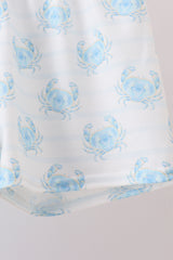 Blue crab print shorts set