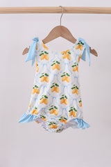 Blue bow lemon one-piece swimsuit