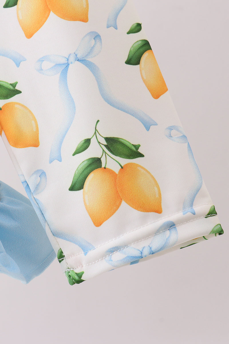 Blue bow lemon rashguard