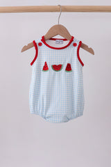 Blue watermelon embroidery bubble